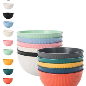 4/11pcs Plastic bowl, reusable and durable, suitable for camping picnic kitchen, microwave and dishwasher safe