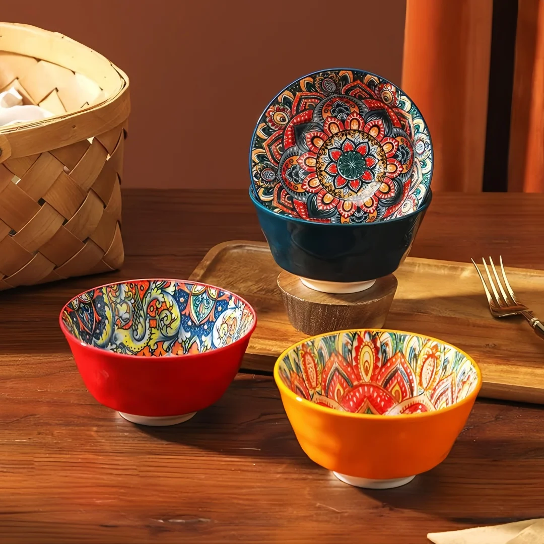 Bohemian ceramic bowls are versatile and perfect for cereals, soups, oatmeal, pasta, high-value fruit salad bowls, and are prefe - Image 5