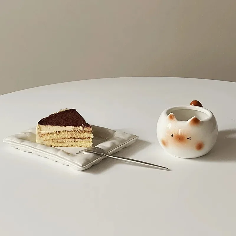 Ceramic Mug Cute Cat Shaped Underglaze Colored Cartoon Siamese Cat Coffee Cups Home Breakfast Milk Coffee Mug Birthday Gift Cup - Image 4